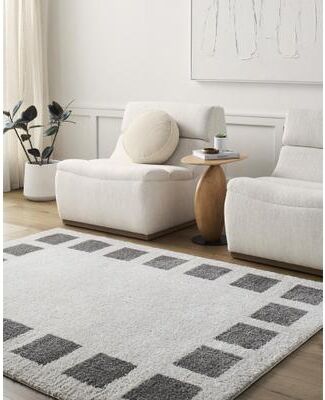 Livabliss Fossay Shag Modern & Contemporary Checkered Washable Area Rug