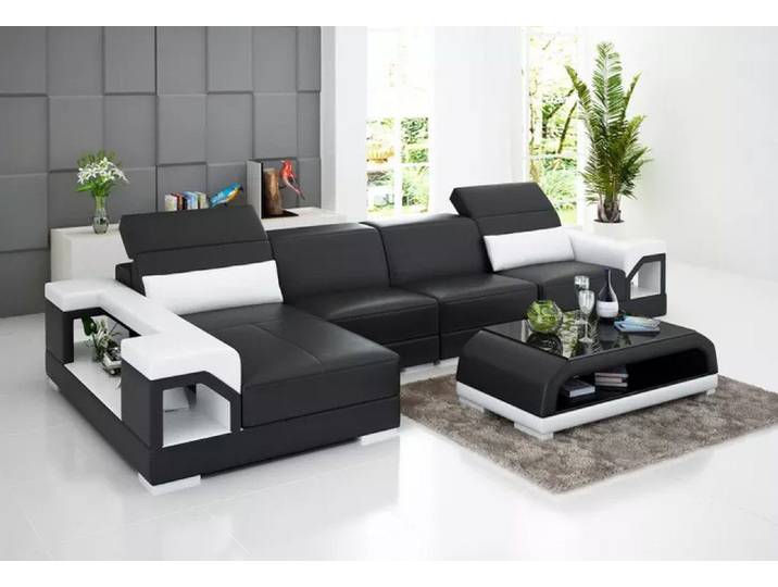 Xlmoebel Ecksofa Modernes L-förmiges Sofa mit Polsterung und Couchtisch, Ecksofa mit Couchtisch, Hergestellt in Europa