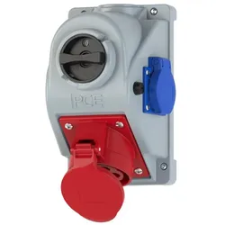 PCE 96062551 CEE-Wandsteckdose COMBO-POL 32A 5p 6h IP44