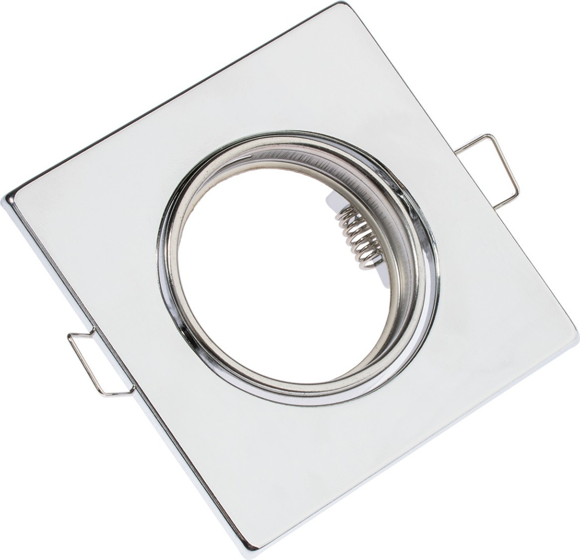 Goldlux Polux vierkante inbouw plafondlamp met LED en chroom afwerking