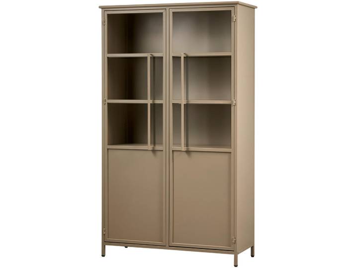 Livetastic Vitrine Exhibit, Khaki, Metall, Glas, 4 Fächer, 99x170x44 cm, Esszimmer, Vitrinen, Vitrinenschränke