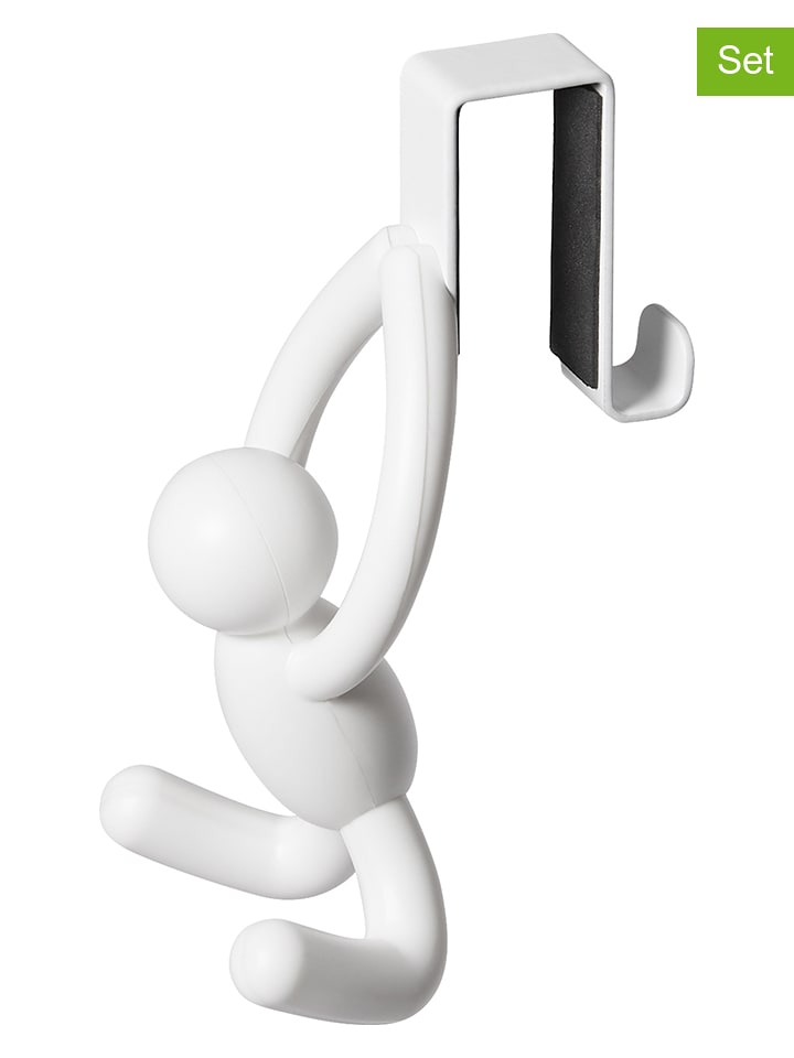 umbra 2er-Set: Türhaken "Buddy" in Weiß - (B)7 x (H)13 x (T)6 cm - onesize