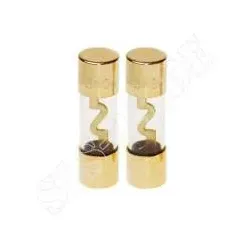 2 Stück AGU Sicherung 30 A Farbe: gold , Fuses 30 Ampere Car-Hifi Glassicherung