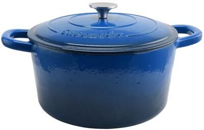Crockpot Crock Pot Artisan 7 Quart Round Cast Iron Dutch Oven in Sapphire Blue