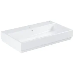 Grohe Cube Keramik Aufsatzwaschtisch 3947600H 80cm, 1 Hahnloch mit Überlauf, alpinweiß PureGuard