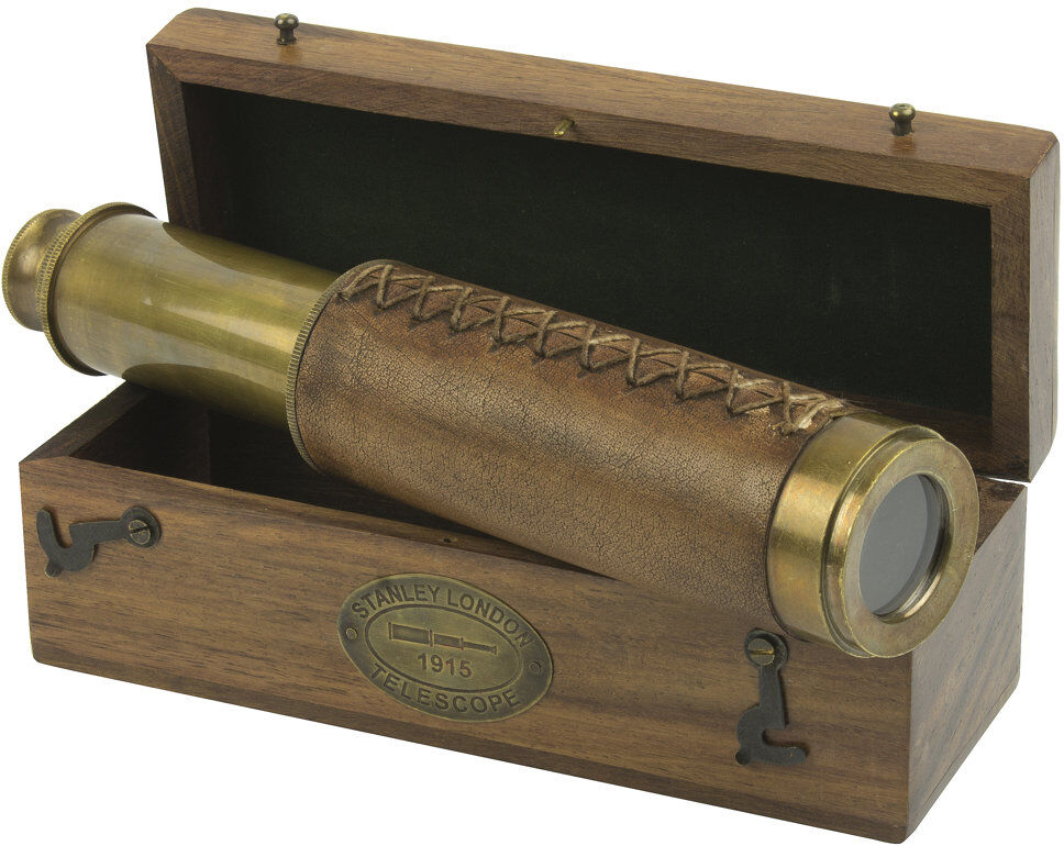 Longshore Tides Carys Handmade Decorative Telescope Brass 18cm H X 7cm W X 7cm D