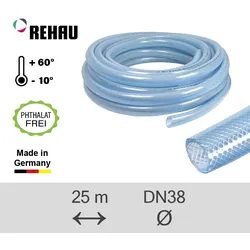 REHAU Industrieschlauch Transparent 25 m DN 38 TÜV-geprüft