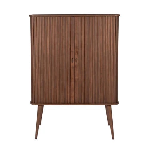 Zuiver Wandkast Barbier met Glazen Deuren en Houten Afwerking