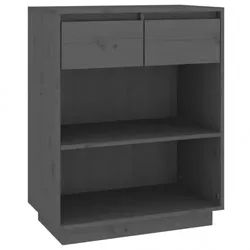 Beistellschrank Massivholz Kiefer V2 | vidaXL : Farbe - Grau