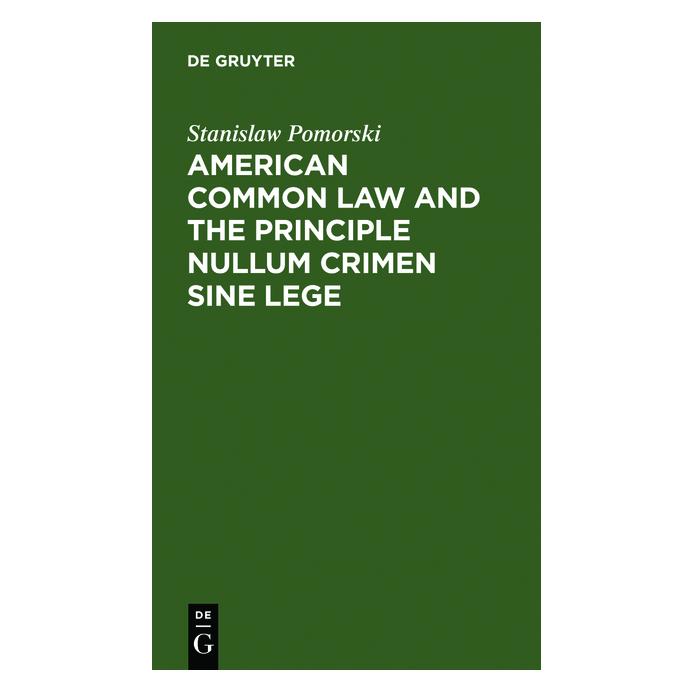 De Gruyter Pomorski:American common law and the pr (Englisch, Hardcover, Stanislaw Pomorski) (67773078)