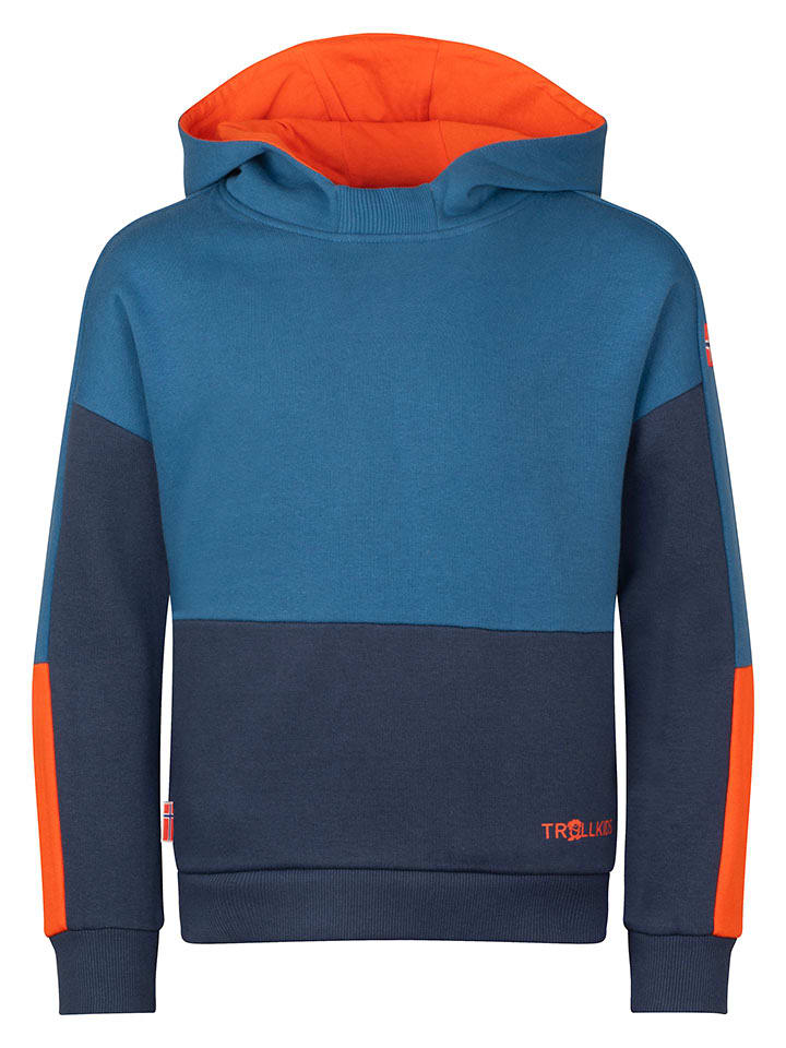 Trollkids Hoodie "Rondane" in Blau - 116