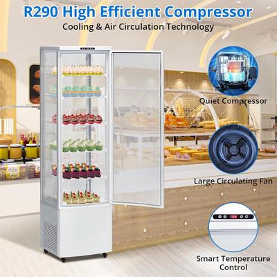 YUN 10.9 Cu.Ft Commercial Display Refrigerator, Glass Door Cooler with Shelves & LED