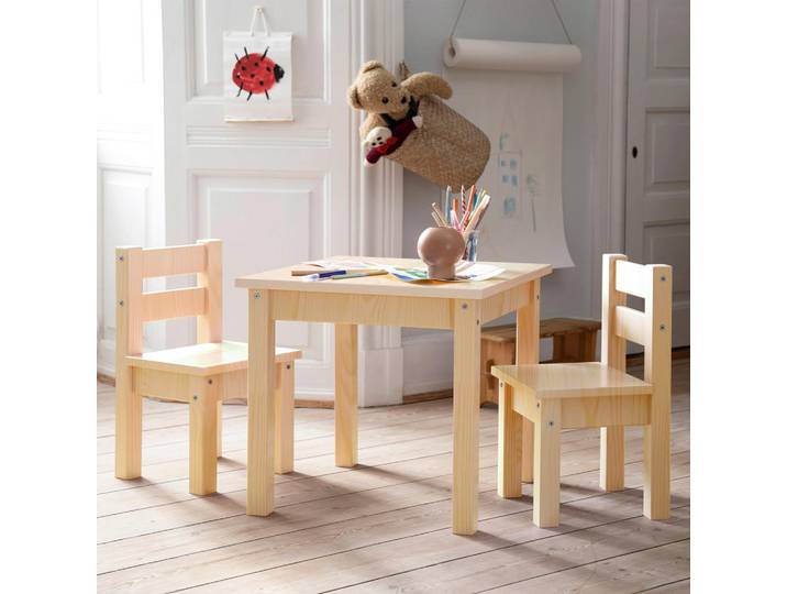 Mid.you Kindersitzgruppe, Natur, Kiefer, Holz, Kiefer, teilmassiv, Kinderzimmer & Jugendzimmer, Kindermöbel, Kindersitzmöbel & Kindertische, Kindersitzgruppen