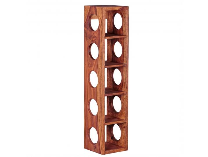 Range-bouteilles pour 5 bouteilles en bois de sheesham, marron