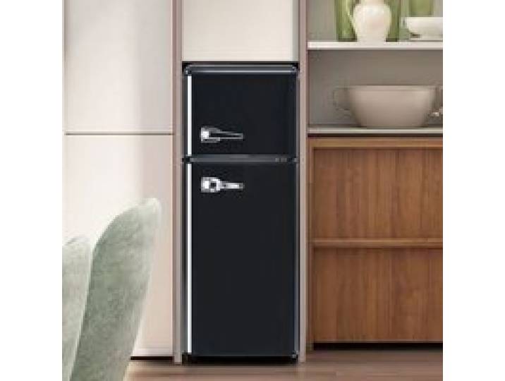Réfrigérateur Combiné Double Porte Vintage 92L Frigo dAppoint Compact 105cm avec Congélateur 28L Silencieux Classe D