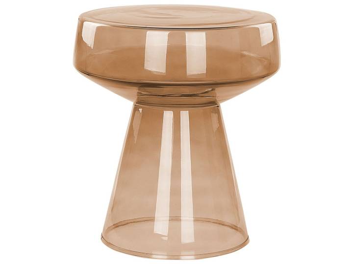 BEISTELLTISCH Rauchglas goldbraun rund 37 cm Laguna