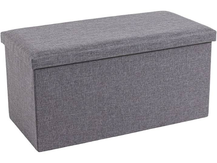 Aufbewahrungshocker AVA 38x76x38cm leinen-imitation grau