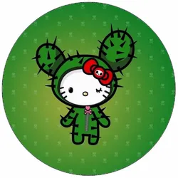 Essbares Papier „Hello Kitty“ im Kaktus‐Kostüm, 19,5 cm