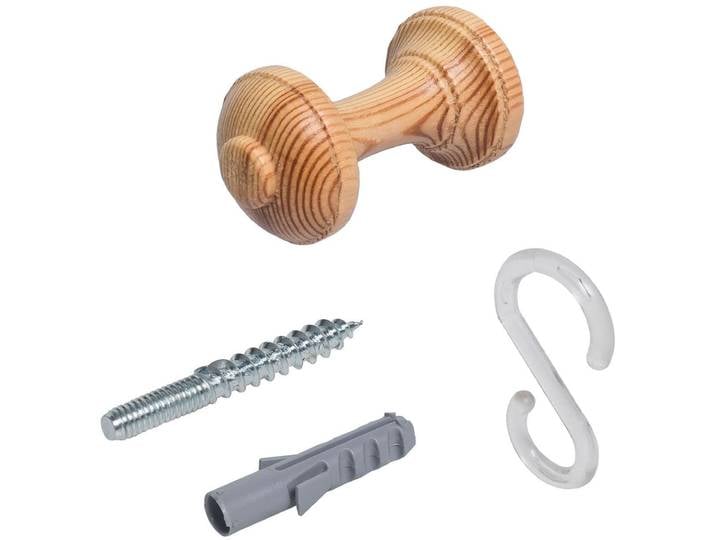 Raffhalter LIEDECO, beige (kieferfarben), Materialmix, Raffhalter, Raffhalter, Schalhalter 7 cm