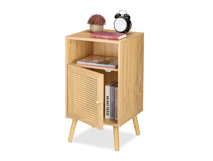 Nachttisch Rattan-Design Hellbraun
