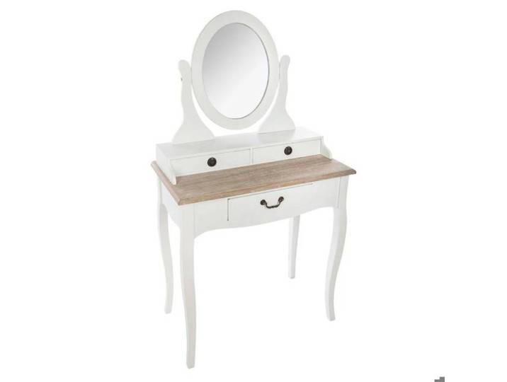 Coiffeuse  Chrysa  blanc 3 tiroirs - Atmosphera Créateur d'intérieur