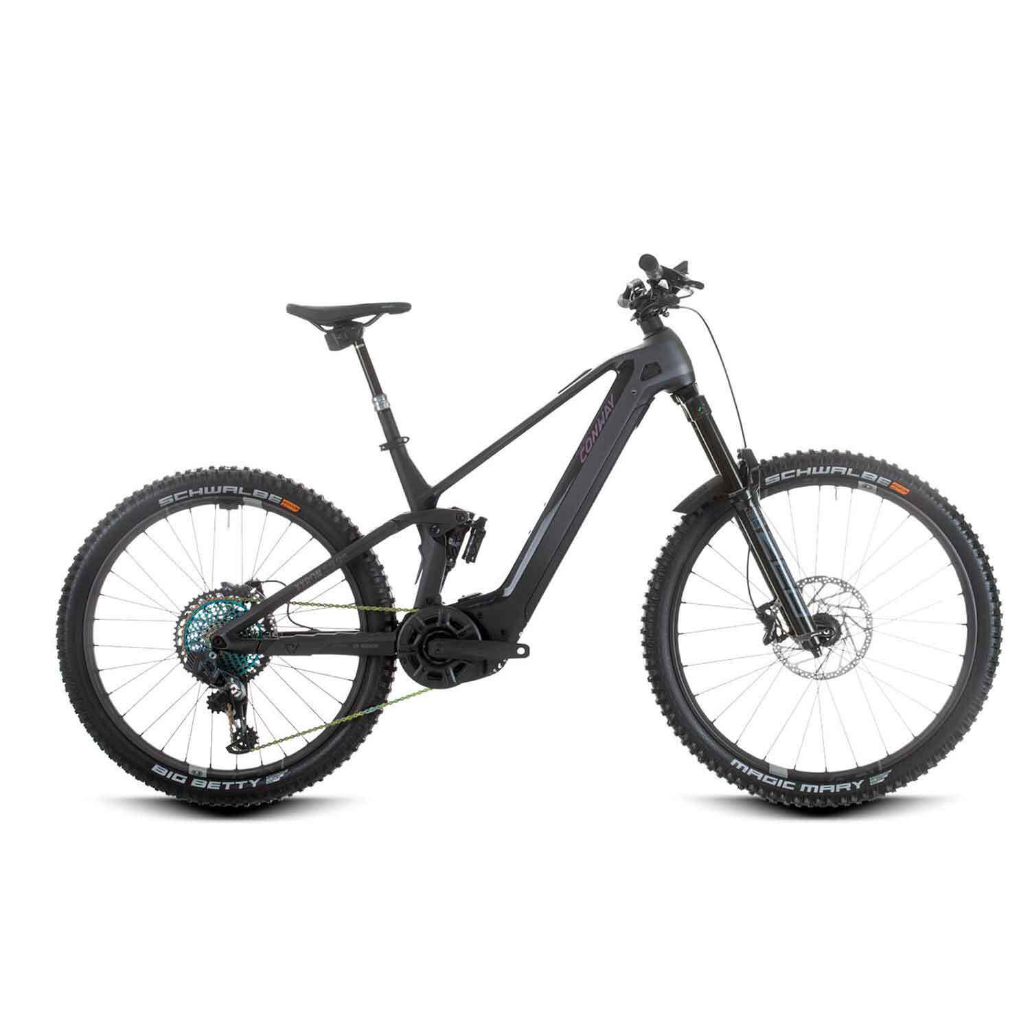 CONWAY Elektro-MTB Full-Suspension "Xyron S 9.9 MX Carbon" Mod. 22, Full Suspension, 29", slab matt / carbon, 12-Gang SRAM "X01 AXS", 46cm