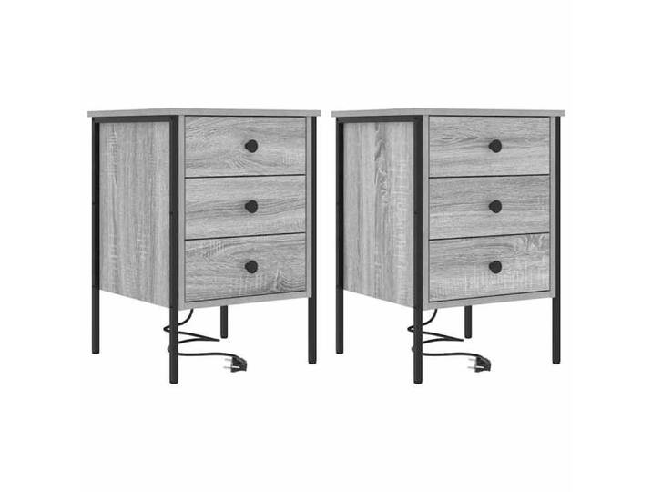 NOUVEAU Cabinet de chambre - Cabinet de chevet - (Lot de 2) - table de lit - Sonoma gris - 42x41x61cm 43348