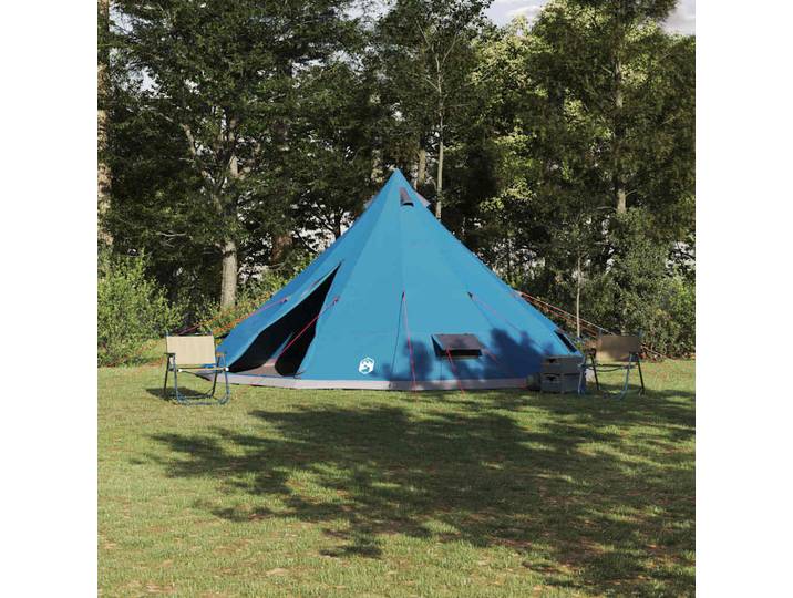 vidaXL Tipi Zelt mit Dach mit Speicher Blau 560 x 560 x 300 cm Taft