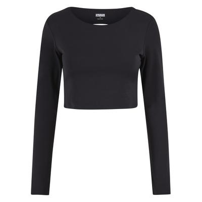 Longsleeve URBAN CLASSICS "Urban Classics Ladies Sports Longsleeve Ladies Sports Longsleeve", Damen, Gr. S, schwarz, 80% Nylon, 20% Elasthan, unifarben, loose fit, Rundhals, Shirts