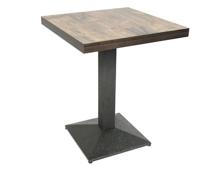 VIVOLILV Table de bistrot carrée style rétro en bois et métal - Table à manger rétro 60x60x75cm - Gris rétro