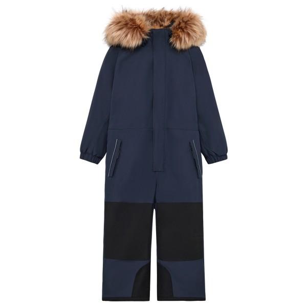 Color Kids - Kid's Coverall with Contrast & Fur - Overall Gr 92 blau