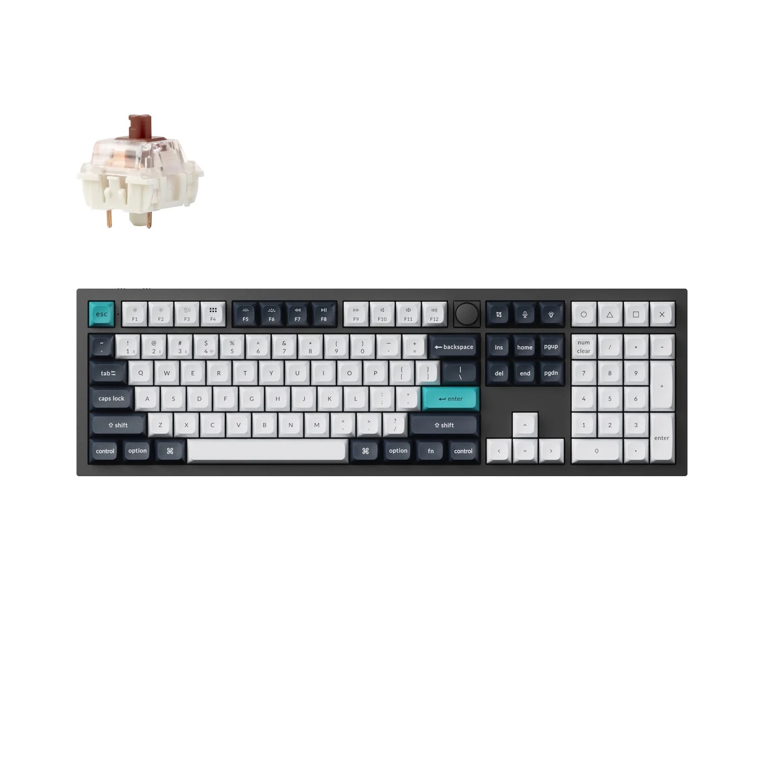 Keychron Q6 Max, Verkabelt & Kabellos, USB + RF Wireless + Bluetooth, Magnetic-mechanical key switch, RGB-LED, Schwarz, Karbon