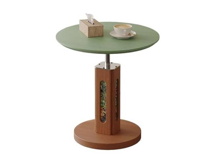 YCCHAH Sofatisch Einfache Sofa Seite Heben Runden Tisch Wohnzimmer Retro Hause Kleine Kaffee Wohnzimmer-Beistelltisch(60 * 55~80cm)