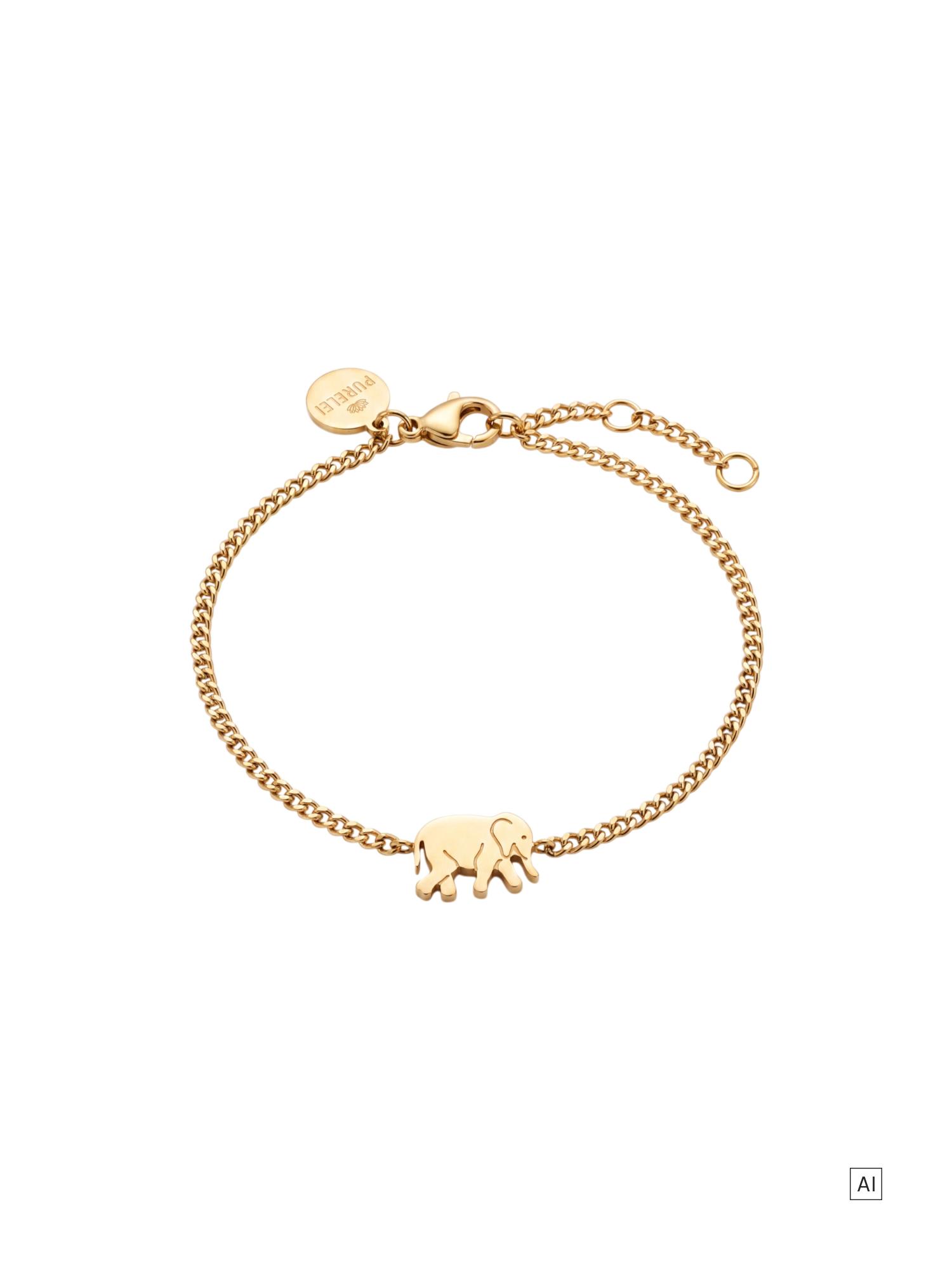 PURELEI Tiny Elephant Armband, verstellbare Länge