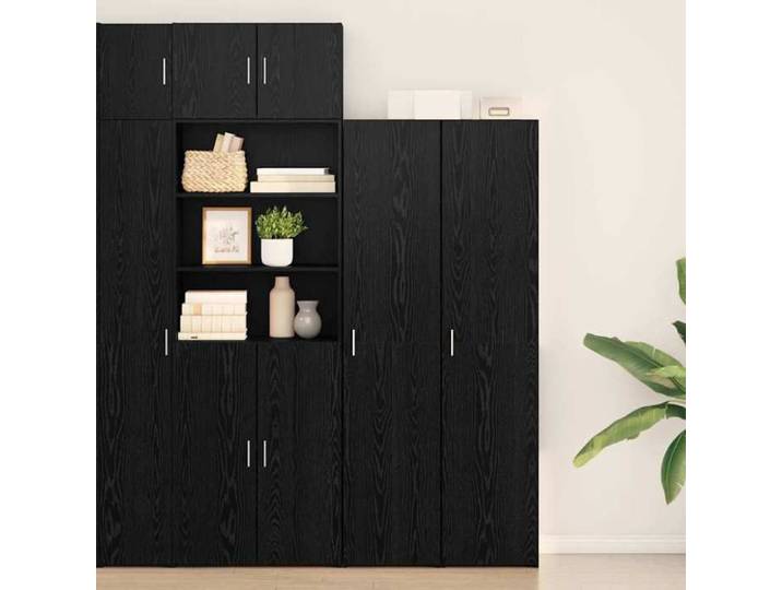 NEW 2026  Haut Armoire Classique Buffet haut pour salon Chêne noir 40x42 5x185 cm L3780
