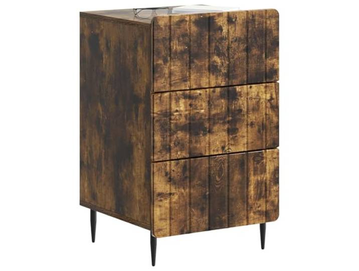 KTHLBRH Nachttisch Eiche Rauchgrau 43 x 41 x 68 cm Große Schublade, rechteckig, klare Linien, für Schlafzimmer