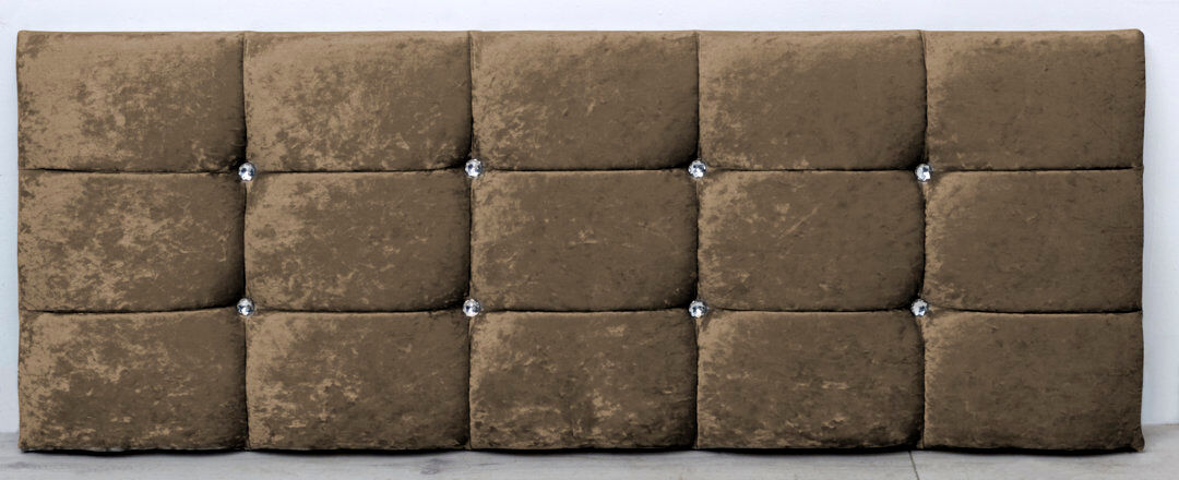 Rosdorf Park Dye Upholstered Velvet Headboard Truffle Small Double (4')