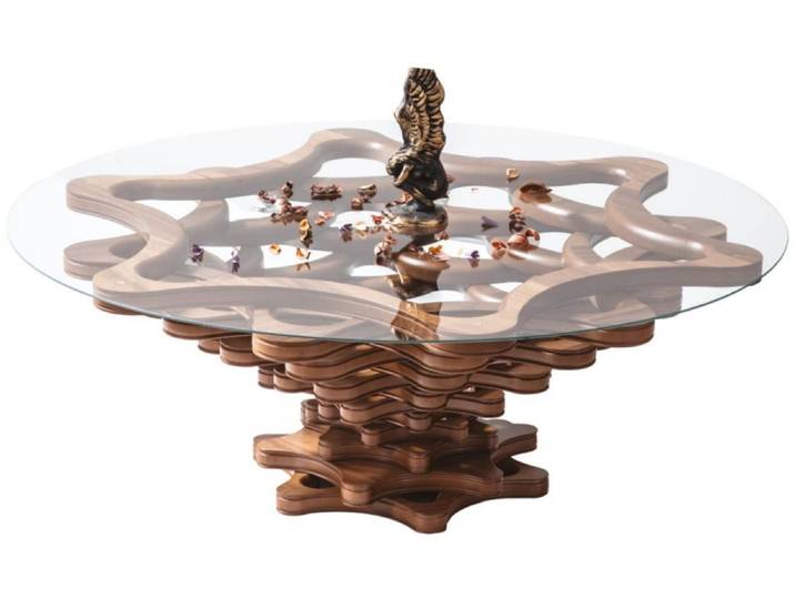 JVmoebel Couchtisch Couchtisch Modern Wohnzimmer Neu Holz Komfort Rund Praktisch Braun, Made in Europa