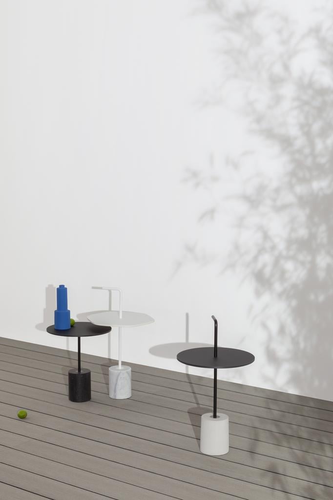Lapalma Jey ET40 Outdoor Beistelltisch (40cm sechseckig, Carrara-Marmor / weiß, ... 40cm sechseckig   Carrara-Marmor / weiß   HPL Fenix weiß