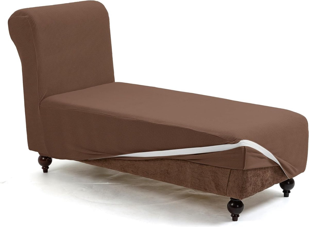 Antislip Stretch Chaise Lounge Cover voor Recliner Sofa, Bruin