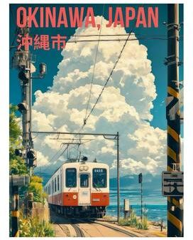 Inspire Essentials Retro Tokyo Rainy Night Canvas Japanese Street Wall Art Poster 23 19.69 X 29.53 In