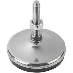 Kipp, Zubehör Möbelbeschlag, Stellfuss, Form A M20x225, D=80, edelstahl, Komp Gummi