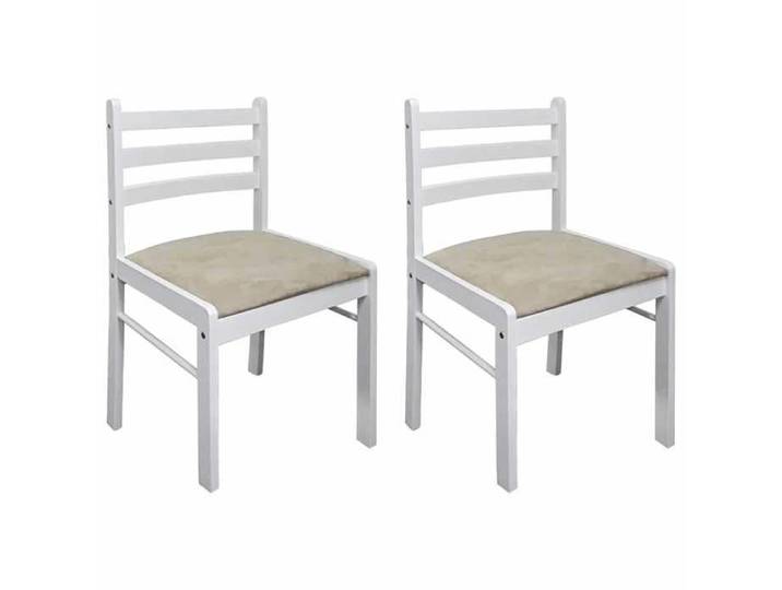 Winter Sale Chaises de cuisine (2 pièces) Blanc Hévéa Solide et 44x45x81 cm en tissu et bois d'hévéa avec design contemporain 97885