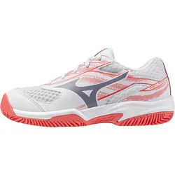 Mizuno Break Shot 5 CC Tennisschuhe Kinder 61 - white/blue granite/calypso coral 39