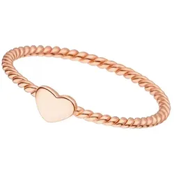 LEAF - RING TWIST MIT HERZCHEN - rosegold