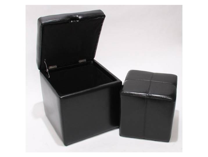 SITZHOCKER Schwarz 2er-Set
