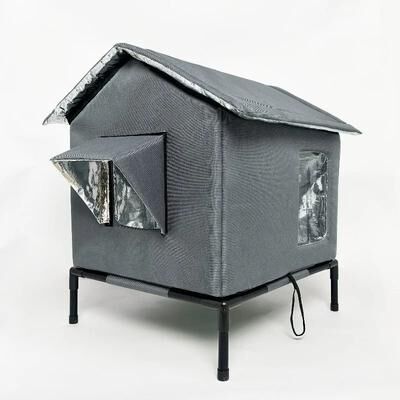 Uplift Essentials Arctic Shield Weather Resistant Outdoor Cat Shelter gray m