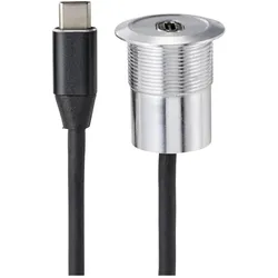 Tru Components USB-Einbaubuchse, Elektronikkabel + Stecker, Silber