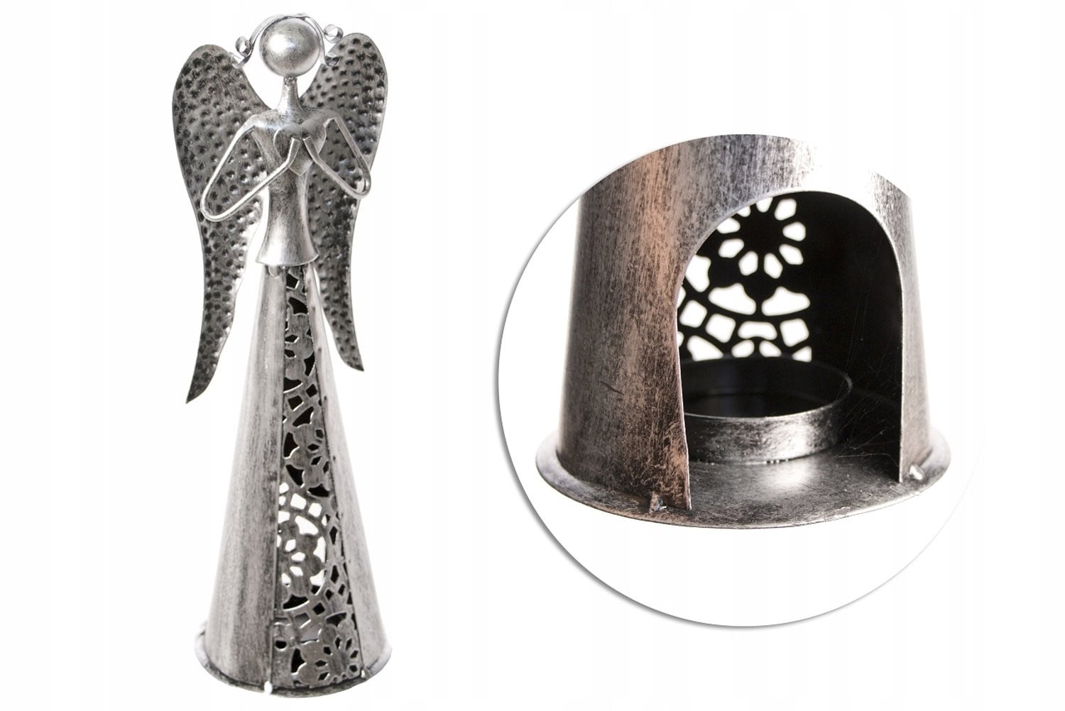 Metalen Engel met Theelicht - Sfeervolle Decoratie