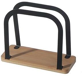 IH Casa Decor Metal Standing Napkin Holder With Bamboo Bottom
